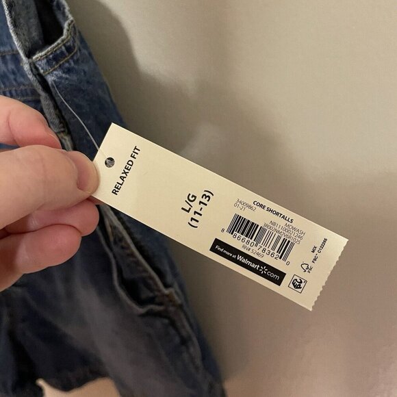 No Boundaries Women Sz L (11-13) Blue Denim Overall Shortalls NWT - Picture 7 of 12